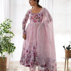 PURE SOFT ORGANZA ANARKALI SUIT SET WITH FULLY STITCHED DKB -261