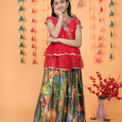 NEW DESIGNER KEDIYA STYLE LAHENGAA SET FULLY STTICHED OC-187 Green