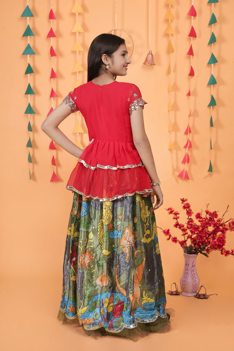 NEW DESIGNER KEDIYA STYLE LAHENGAA SET FULLY STTICHED OC-187 Green