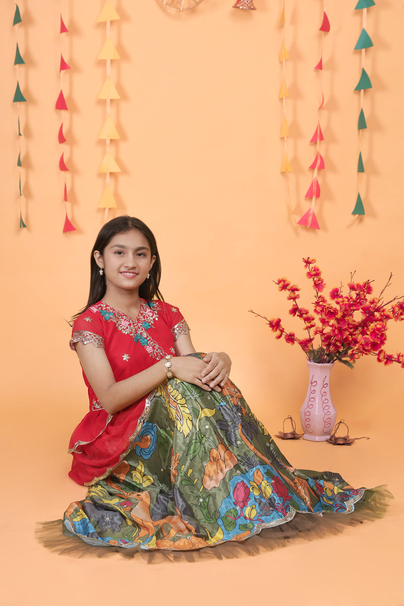 NEW DESIGNER KEDIYA STYLE LAHENGAA SET FULLY STTICHED OC-187 Pink