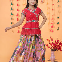 NEW DESIGNER KEDIYA STYLE LAHENGAA SET FULLY STTICHED OC-187 Pink