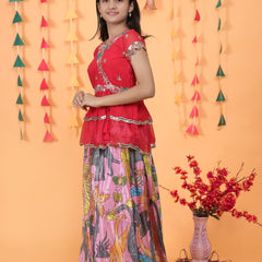 NEW DESIGNER KEDIYA STYLE LAHENGAA SET FULLY STTICHED OC-187 Pink