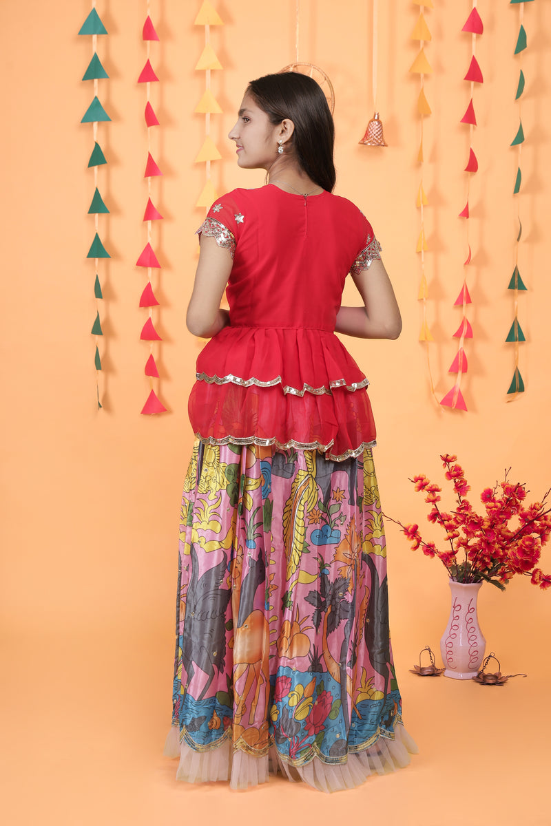 NEW DESIGNER KEDIYA STYLE LAHENGAA SET FULLY STTICHED OC-187 Pink