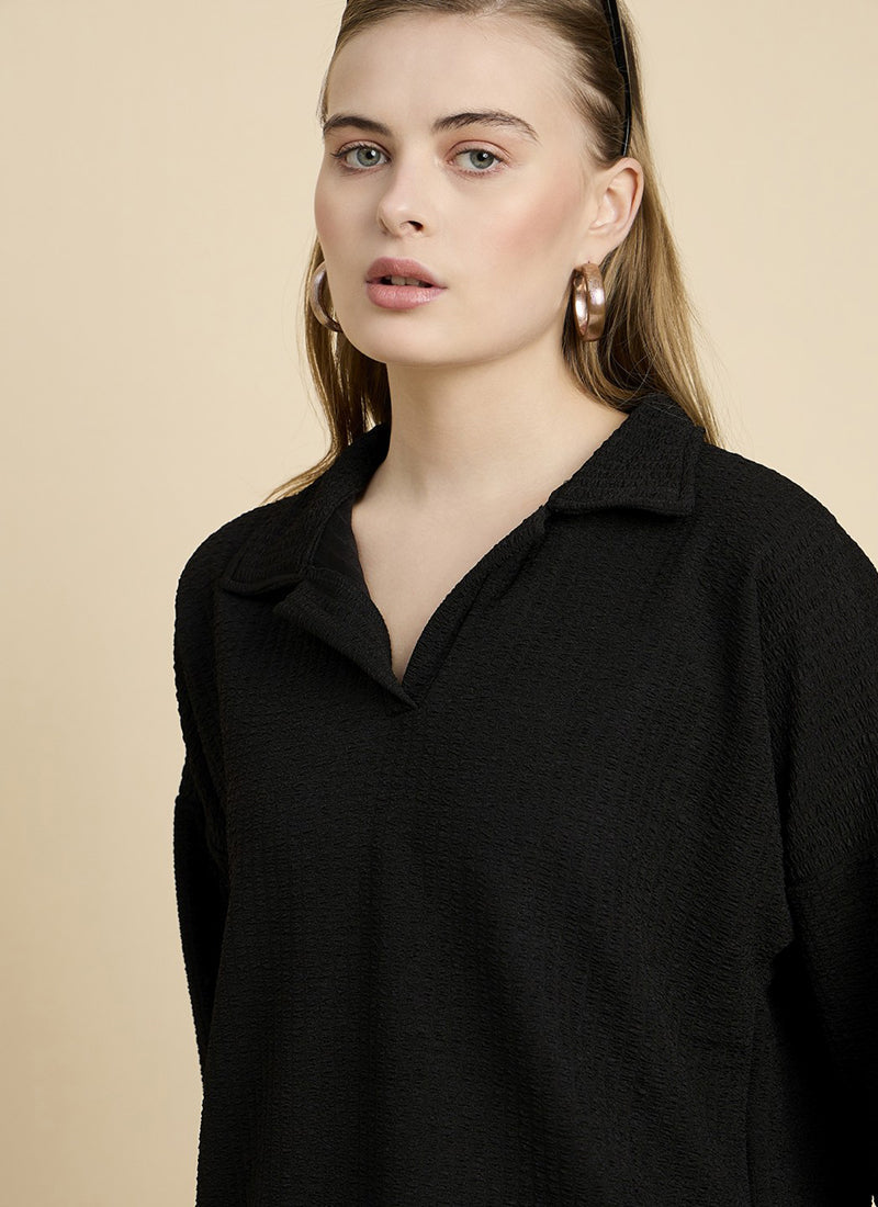 Black Cotton Blend Outwear Cord Set