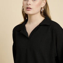 Black Cotton Blend Outwear Cord Set