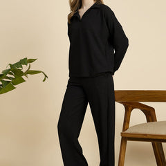 Black Cotton Blend Outwear Cord Set