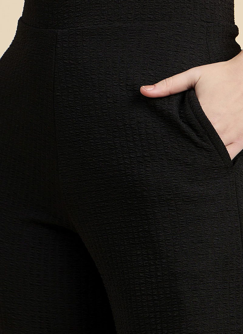 Black Cotton Blend Outwear Cord Set