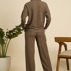 Brown Cotton Blend Outwear Cord Set