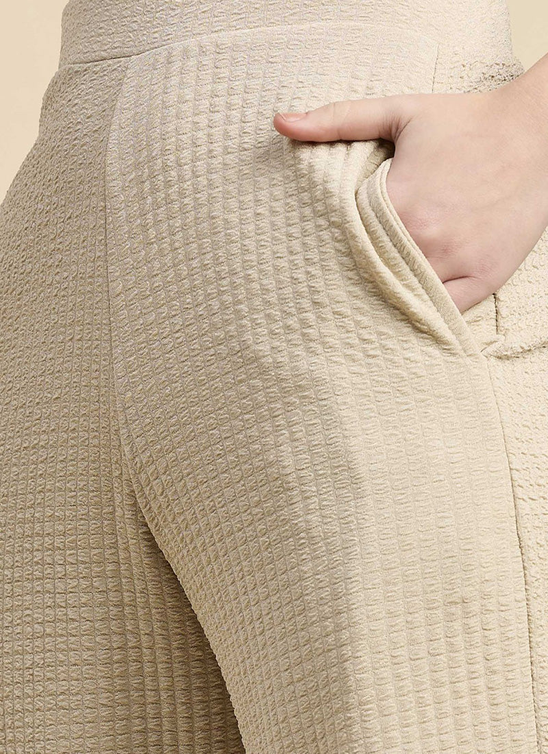 Cream Cotton Blend Outwear Cord Set