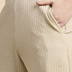 Cream Cotton Blend Outwear Cord Set