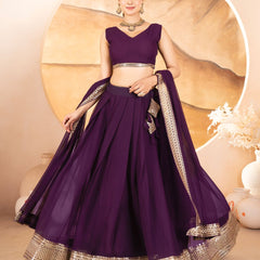 Catalina's Wine Coloured Party Wear Lehenga Choli