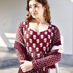 Gajgamini Brown Maxi Set