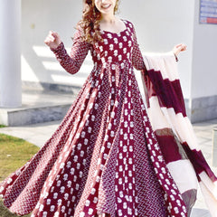 Gajgamini Brown Maxi Set