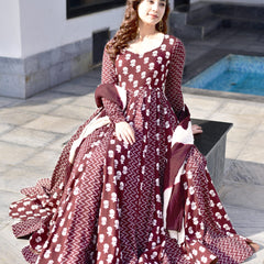 Gajgamini Brown Maxi Set