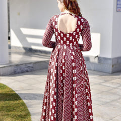 Gajgamini Brown Maxi Set