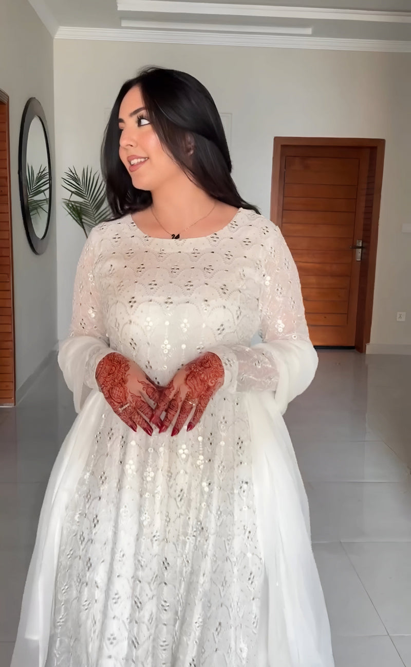 Aafia Waite Faux Blooming Anarkali Style Sarara Suit Set