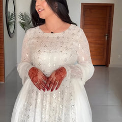 Aafia Waite Faux Blooming Anarkali Style Sarara Suit Set