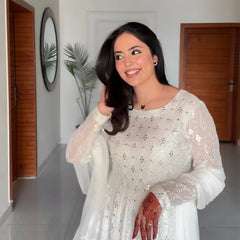 Aafia Waite Faux Blooming Anarkali Style Sarara Suit Set