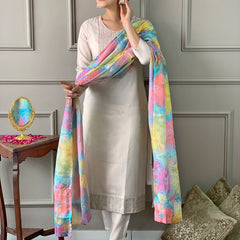 Women's Simar Embroidered Straight Kurta with Pant and Dupatta Sets