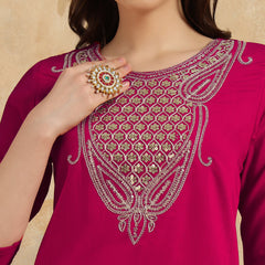 Women ethnic dress kurta set with attatched dupatta