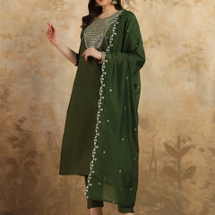 Women ethnic dress kurta set with attatched dupatta