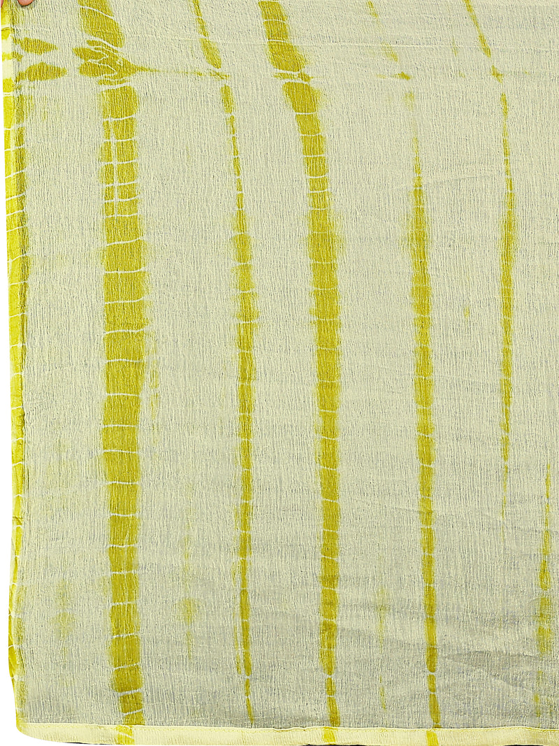 Women's Elegants Liril Rayon Slub Sraight Suit Set with Tie-Dye Dupatta