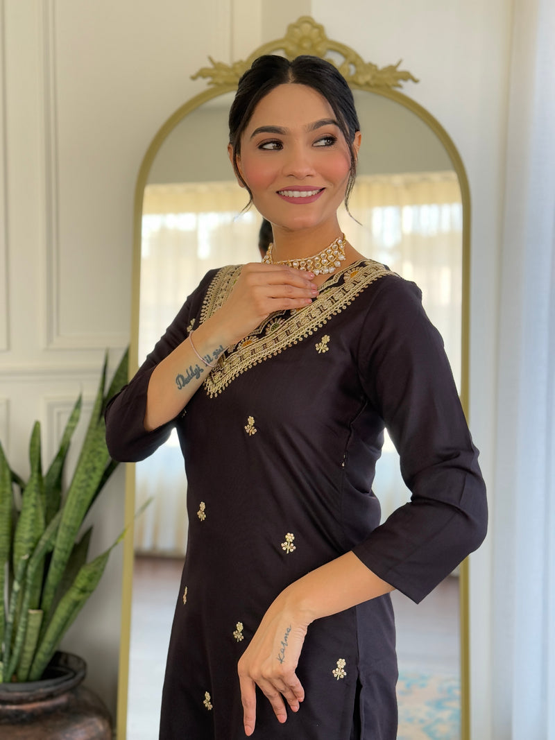 Women's Designer Party Wear Pure Soft Viscose Slub Kurti Pent Set with Dupatta