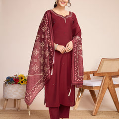 Queen Vastra Mirror Hand Work Silk Kurti Set