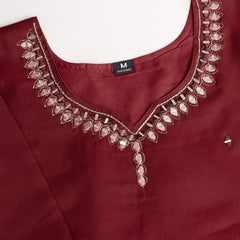 Queen Vastra Mirror Hand Work Silk Kurti Set