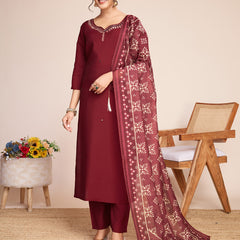 Queen Vastra Mirror Hand Work Silk Kurti Set