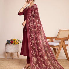 Queen Vastra Mirror Hand Work Silk Kurti Set