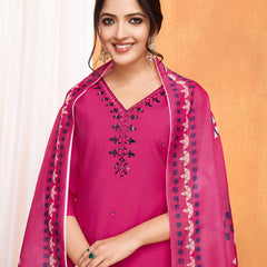 MIRROR WORK KURTI PANT DUPATTA SET