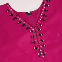 MIRROR WORK KURTI PANT DUPATTA SET