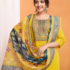 Roman Silk Kurta With Bottom & Dupatta Set