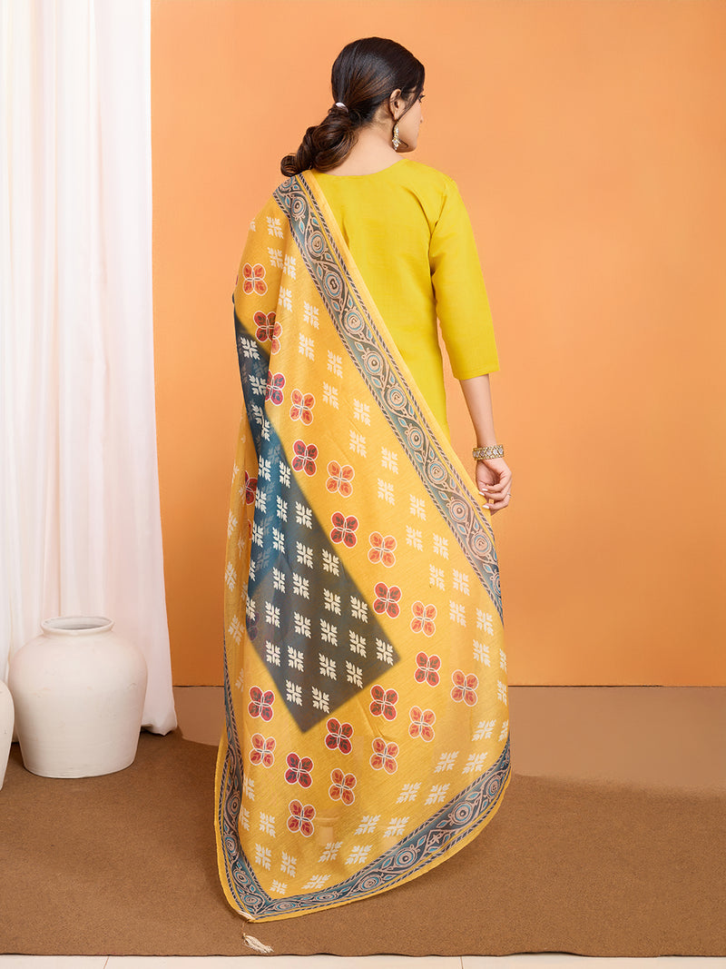 Roman Silk Kurta With Bottom & Dupatta Set