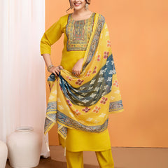 Roman Silk Kurta With Bottom & Dupatta Set
