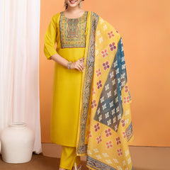 Roman Silk Kurta With Bottom & Dupatta Set