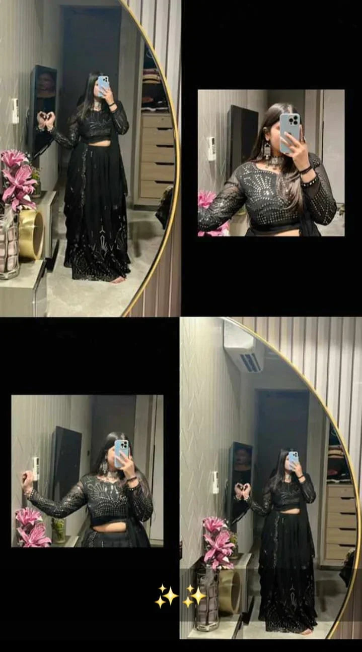 Beutiful Black Coloured Lehenga Choli