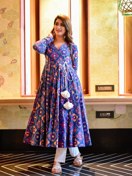RAYON GOWN KURTA AND PENT SET AC-7009