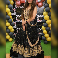 Black Coloured Party Wear Lehnega Choli