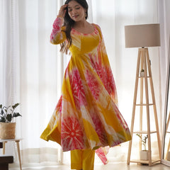 PURE SOFT ORGANZA ANARKALI SUIT SET WITH FULLY STITCHED DKB -27