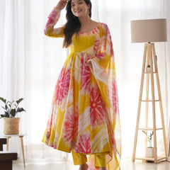 PURE SOFT ORGANZA ANARKALI SUIT SET WITH FULLY STITCHED DKB -27