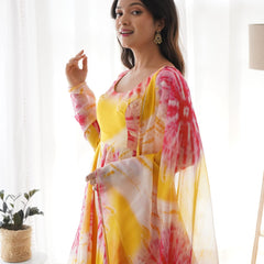 PURE SOFT ORGANZA ANARKALI SUIT SET WITH FULLY STITCHED DKB -27