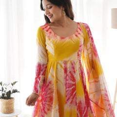 PURE SOFT ORGANZA ANARKALI SUIT SET WITH FULLY STITCHED DKB -27