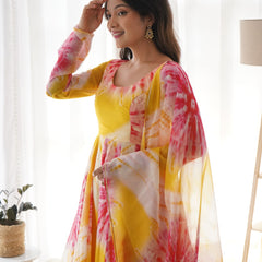 PURE SOFT ORGANZA ANARKALI SUIT SET WITH FULLY STITCHED DKB -27