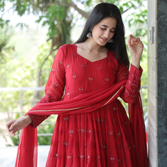 Maroon Premium Quality  Anarkali Suit Set