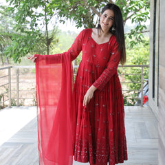 Maroon Premium Quality  Anarkali Suit Set