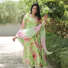 NIDHI'S MULTI PISTA COLOURED ANARKALI SUIT SET - 07