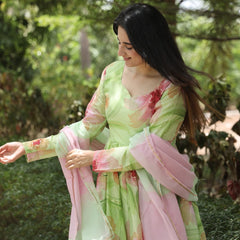 NIDHI'S MULTI PISTA COLOURED ANARKALI SUIT SET - 07