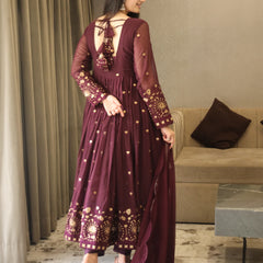 VIBHUTI'S WINE COLOURED ANARKALI SUIT SET - 06